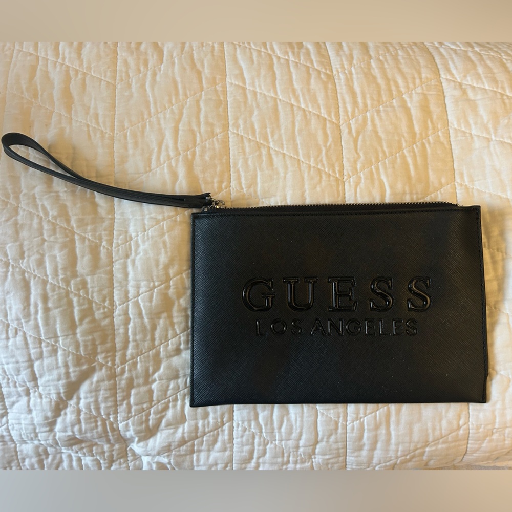 GUESS Black Embossed Clutch